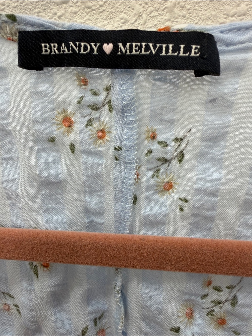 Brandy Melville Light Blue Floral Wrap Mini Dress - Picture 2 of 5